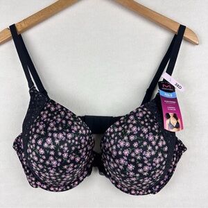 Maidenform 38D 36C 34C Push Up Bra Comfort Padding Converts To Halter Black